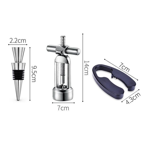 1/3Pcs 304 Stainless Steel Wine Bottle Opener, Leverage Design Corkscrew for Red Wine - Kitchenware Bar Tools