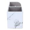 KINGFOM PU Leather Desk Stationery Organizer with Storage and Remote Control Holder Gray Marble Box, Pen/Pencil Stand, (Small, Pattern)