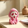 Compact Skull Model for Collection Halloween Ghost Statue, Cartoon Skeleton Sculpture, 3D Printed Textures Novelty Gift Horror Fans Ornament