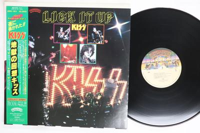 LP-skiva KISS Lick It Up 28S181 CASABLANCA 1983 Japan Obi Rock Begagnad