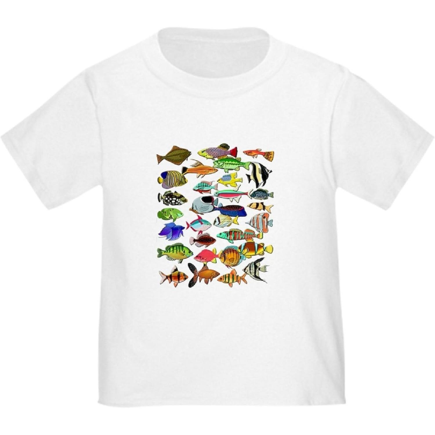 CafePress Tropical Fish ~ T Shirt Cute Toddler Graphic T-Shirt, 100% Cotton XXXXXL белый