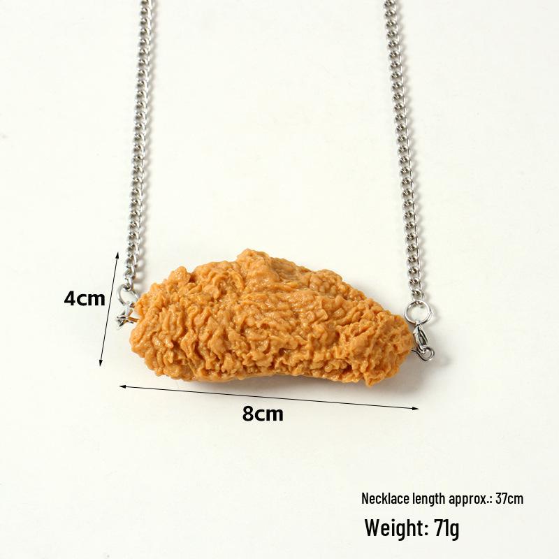 Trendy KFC Fried Chicken & Nugget Necklace – Creative Food-Inspired Accessory