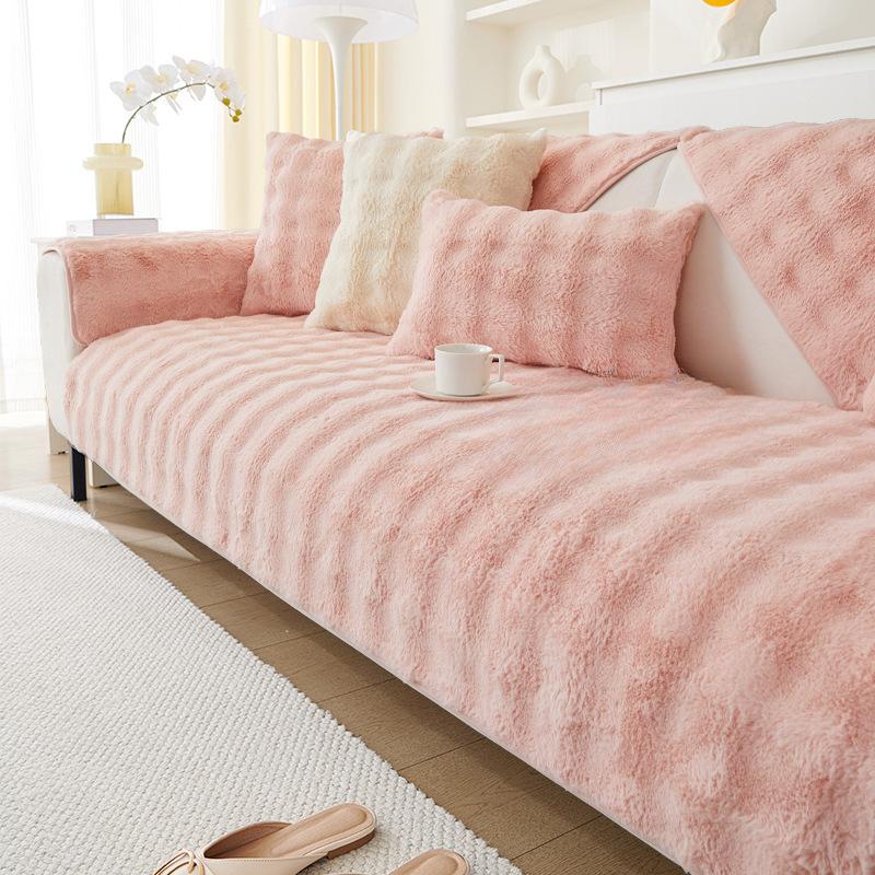 Sofa Cushion Winter Thickened Fleece Cushion Non-Slip Leather Sofa Cover Cover Cloth