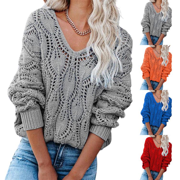 Loose Casual Hollow Knitted Sweater Outerwear