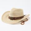 Western Cowboy Straw Hat Hollow Breathable European and American Jazz Hat Outdoor Sunscreen Sun Hat Panama Beach Hat
