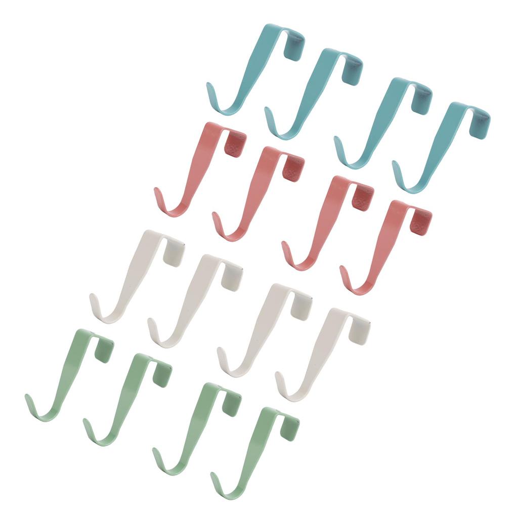 16 ks Háčky přes dveře Nerezový závěsný hák Organizér na dveře skříně na oblečení Ručníky Klobouky Ba