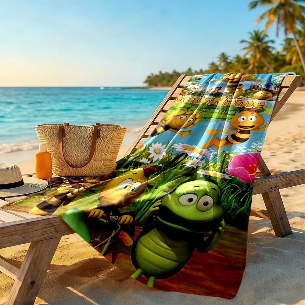 Biene Maja Customizable Name Beach Towel Super Soft & Absorbent