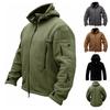 Men's Winter Autumn Warm Polar Fleece Jackets Outdoor Sports Jacket Windbreaker Solid Color Hooded Jacket Softshell Hiking  Coats