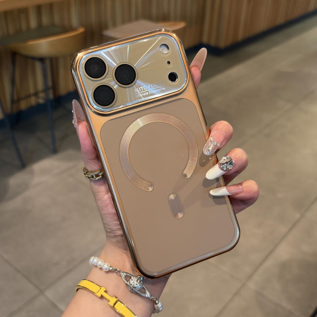 Crystal Lens Protector Magnetic Case For For Iphone 17 16 1 14 13 Pro Max For Wireless Charge Shockproof Matte Cover