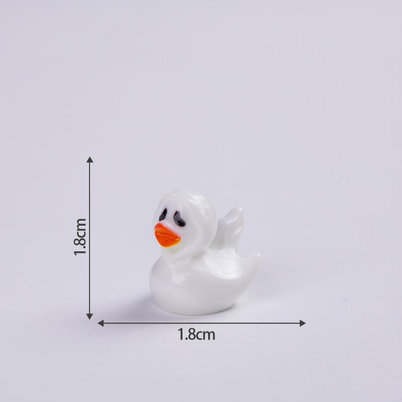 10Pcs Mini Halloween Pumpkin Duck Micro Landscape Resin Ornament Devil Duck Halloween Carnival Party Gift Home Desktop Decoratio
