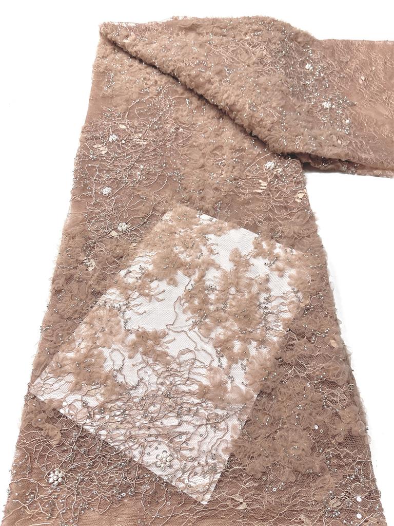 French Sequins Net 3d Lace Fabric 2026 High Quality African Lace Embroidered Nigerian Tulle Lace 5 Yards For Sewing Party Dress