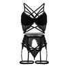 Ensemble de Lingerie Sexy pour femmes, sous-vêtements de soutien-gorge sans fil, grande taille, avec jarretelles, nouvelle collection, M-3XL