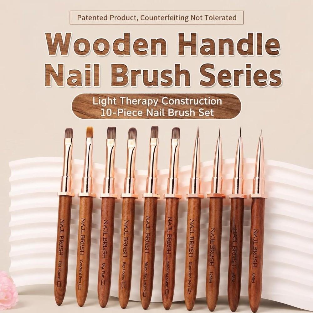 Sandalwood Handle Nail Design Pen Portable Pen Detail Brush New Manicure Pen Nail Salon