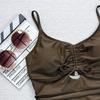 Sexy Swimwear Push Up One Piece Suit Women's Swimsuit Bathing Set Solid Color Swimsuits Beach Wear