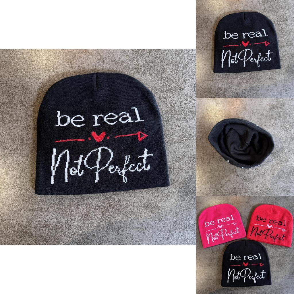 High Top Knit Hat For Men Women With Letter Design Warm Acrylic Breathable For Winter Season