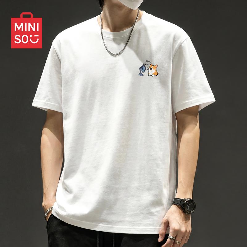 MINISO Men s Casual Short Sleeve T-Shirt M белый