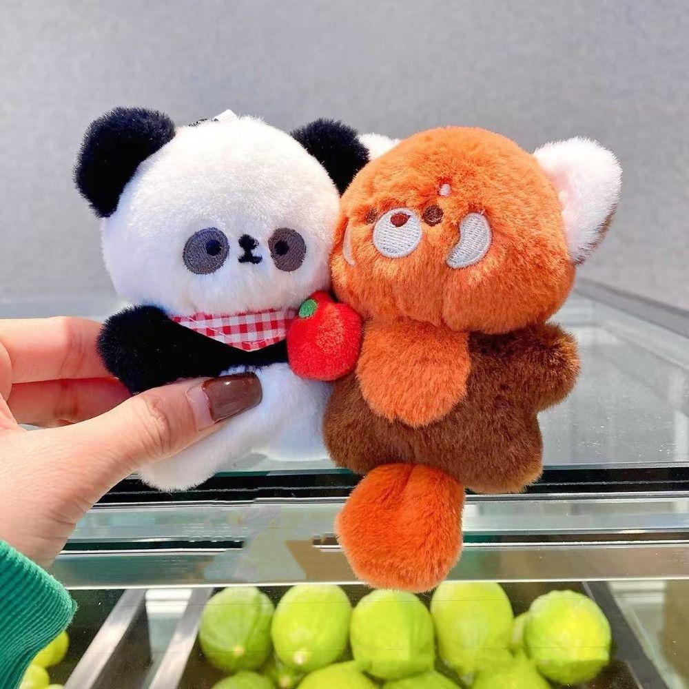 Hanging Ornament Plush Magnetic Keychain Panda Cat Stuffed Pendant  Backpack Pendant