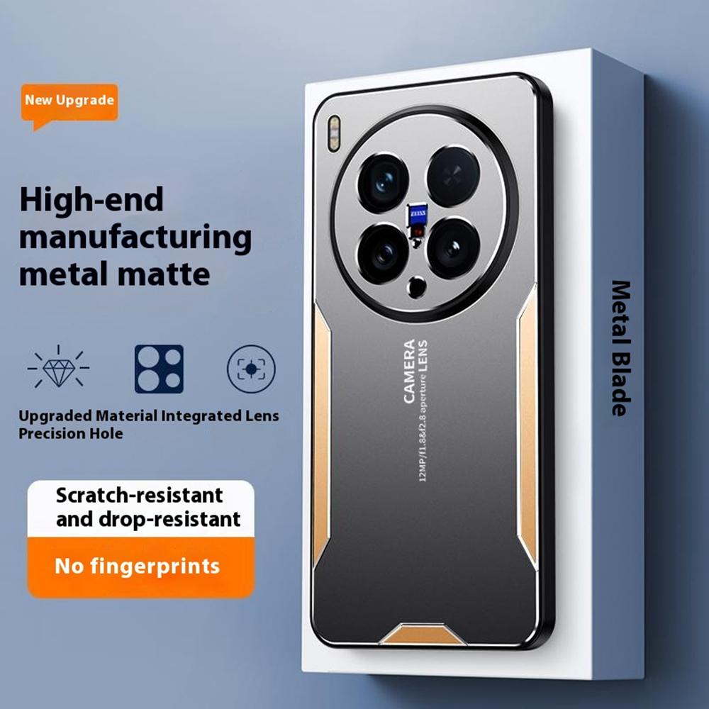 

For vivo X200 Ultra 5G Phone Case Aluminium Alloy TPU PC Back Cover Gold