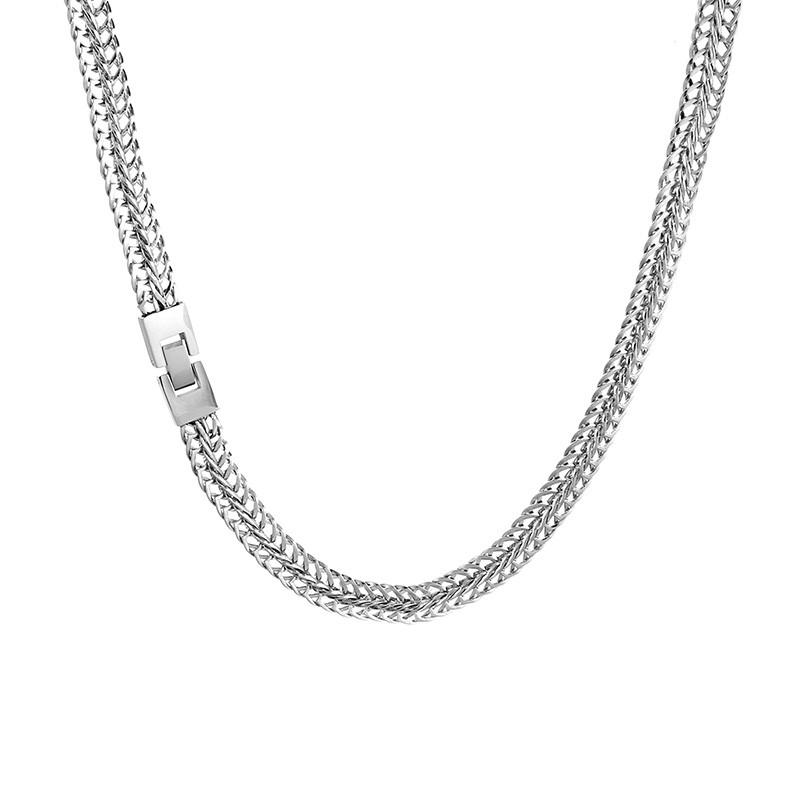 Stainless Steel Double Chain Men's Necklace Women Gold Color Special Keel Chain Necklace Hip Hop Colorful Charm Party Jewelry