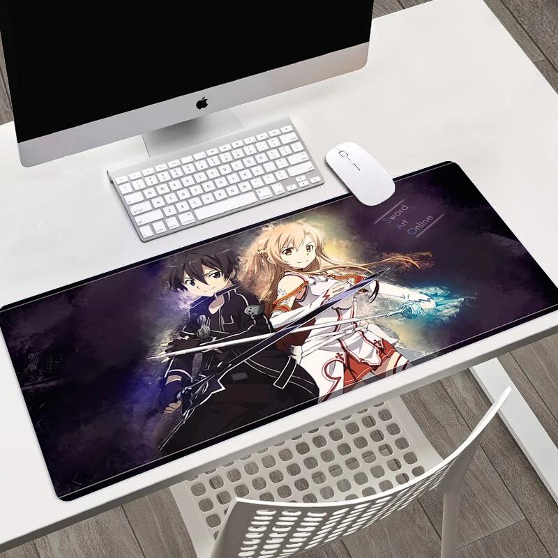Anime Sword Art Online SAO HD Printing Mousepad Computer Lock Edge Keyboard Mat PC Desk Pad Large Mouse Pad Gaming Accessories