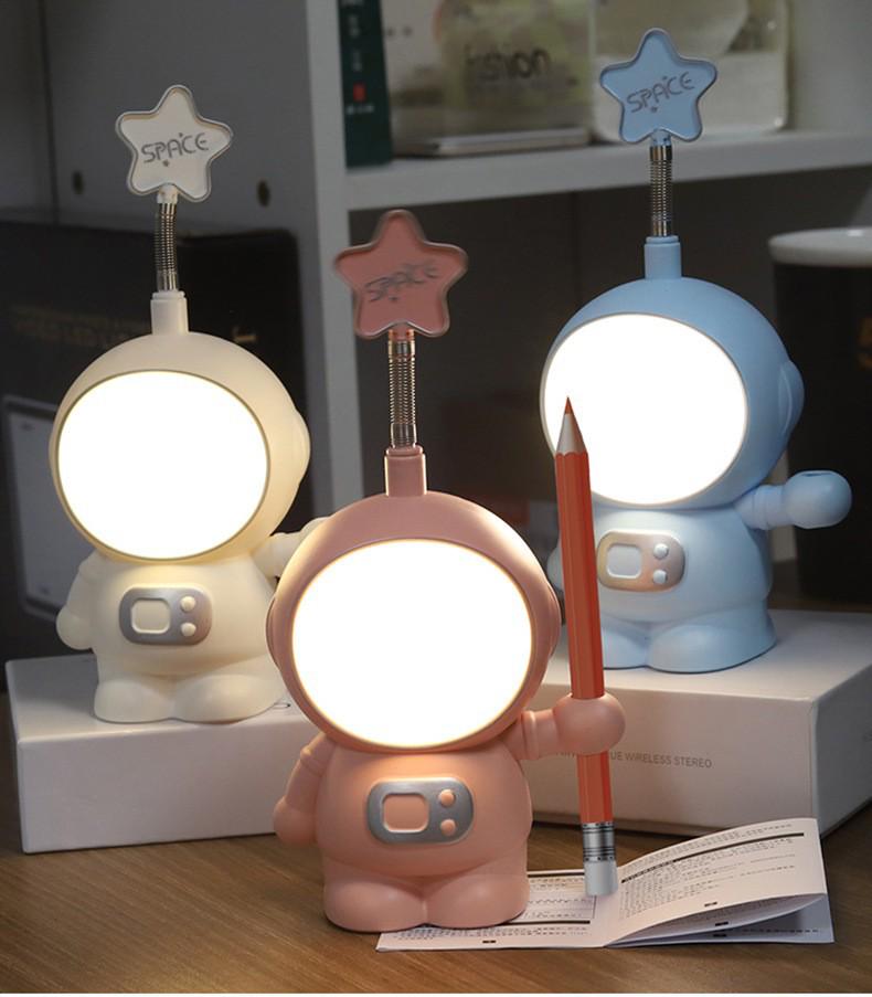 Creative Cartoon LED Desk Lamp with Multi-Function and Eye Protection for Student Reading and Children's Bedside Use