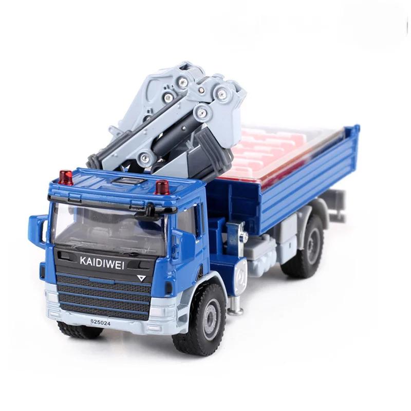 KDW Truck Mounted Crane Transport Dumper 1/50 Alloy Engineering Vehicle Model Car Model Simulation Toys for Boys Gifts синий