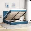 VidaXL Ottoman Bed Frame with Mattress Dark Blue 160x200 Cm Velvet, Bed Frame, Upholstered Bed Frame, Bed Frame 3313629