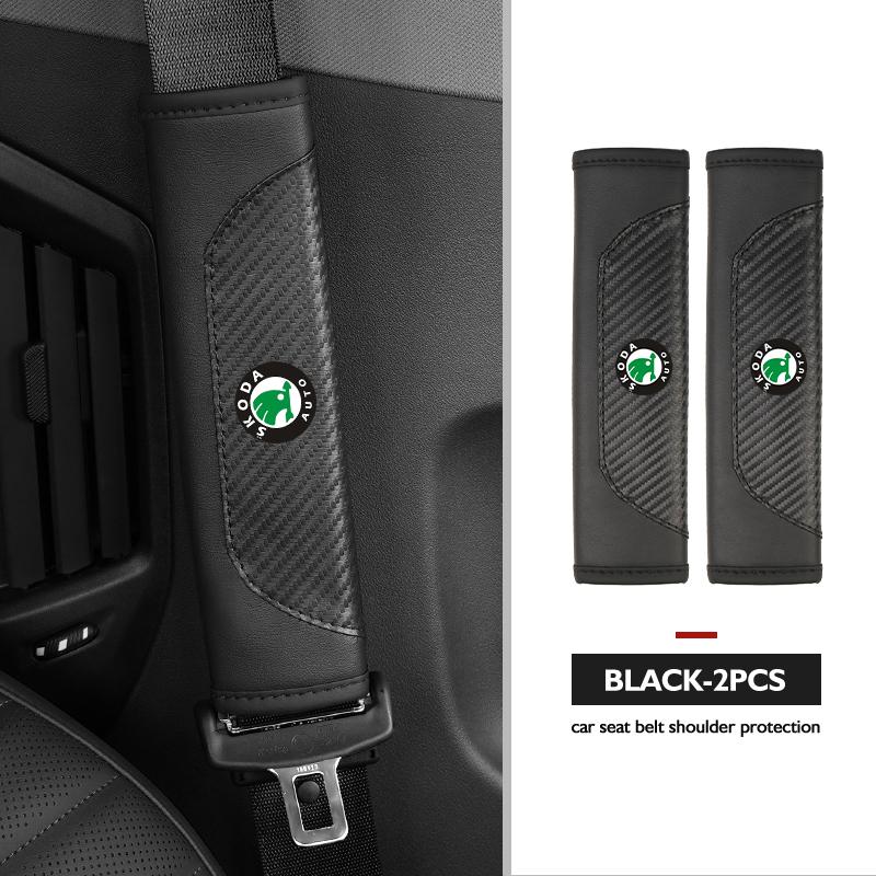 AAABS1 Seat Belt Cover Car Styling Cotton Safety Shoulder Protector Auto Accessories For Skoda Kamiq Karoq Octavia 2 3 Rapid Scala Kami