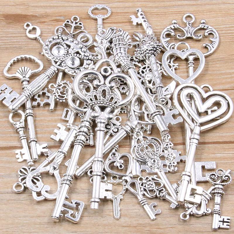10 Farben DIY Steampunk Schlüsselanhänger Charms – Zufällig 30g, 50g, 100g Legierungs-Schmuckzubehör