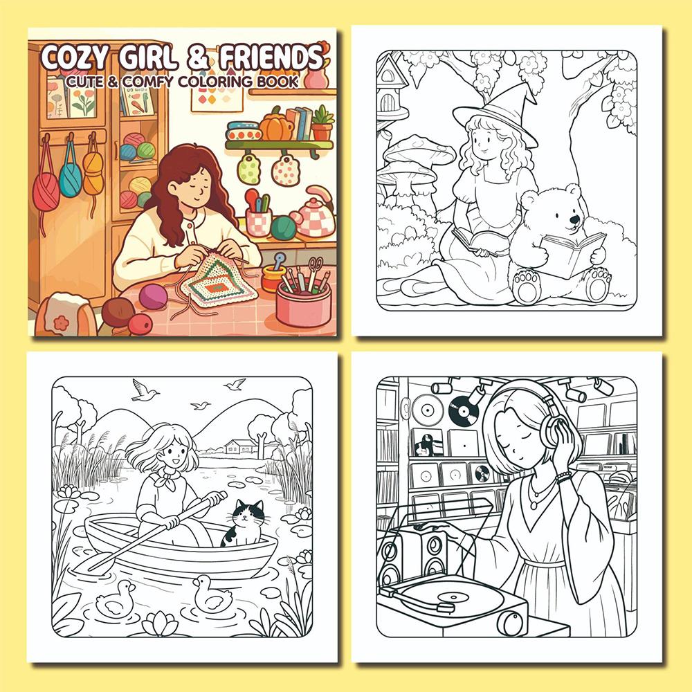 24 sheets Coloring book for stress relieving girls, casual and comfortable coloring book