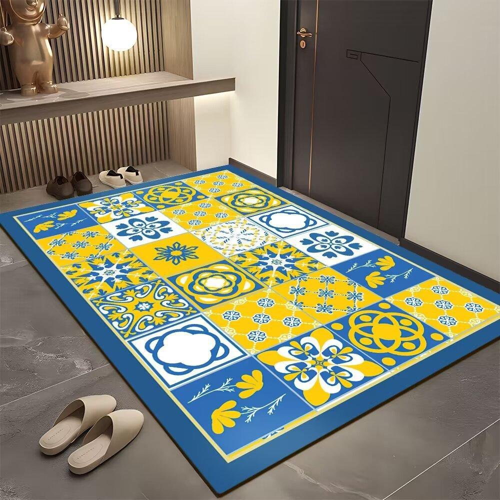 Tile Entrance Door Dirt-Resistant Bathroom Floor Mat Household Foot Mat Door Wear-Resistant Floor Mat