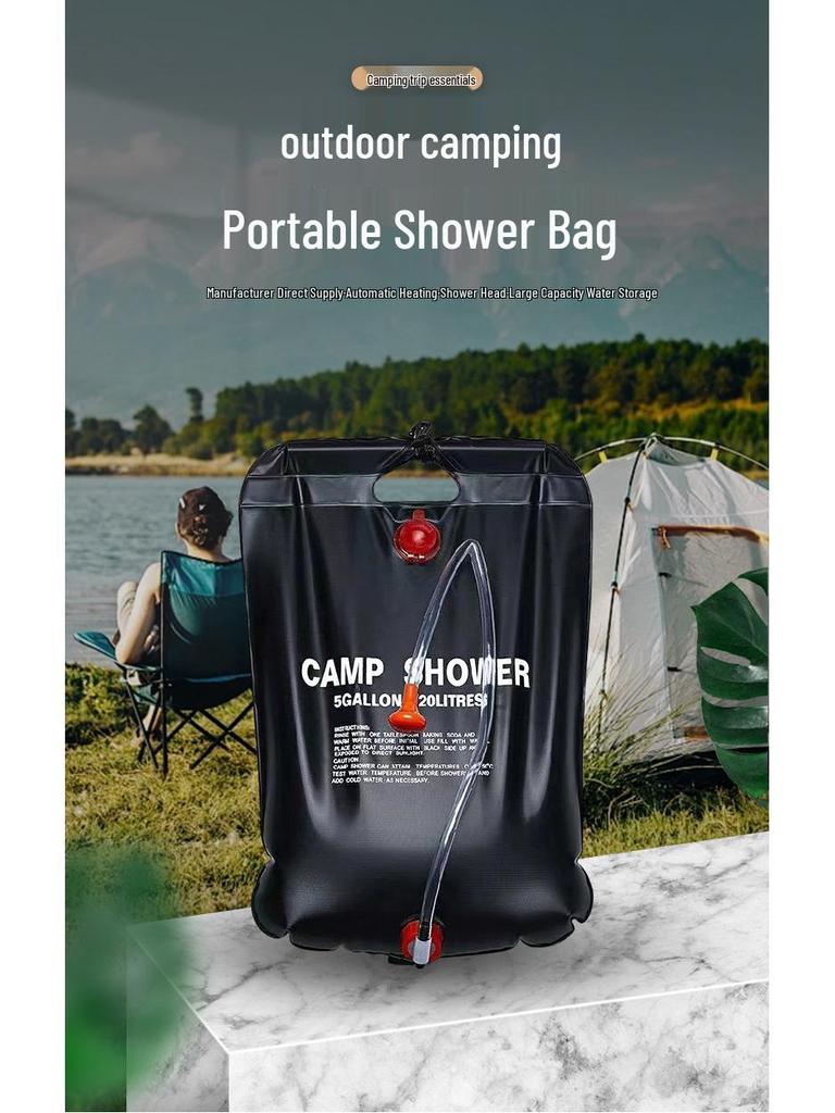 Thickened Portable Solar Shower Bag for Camping and Outdoor Water Storage