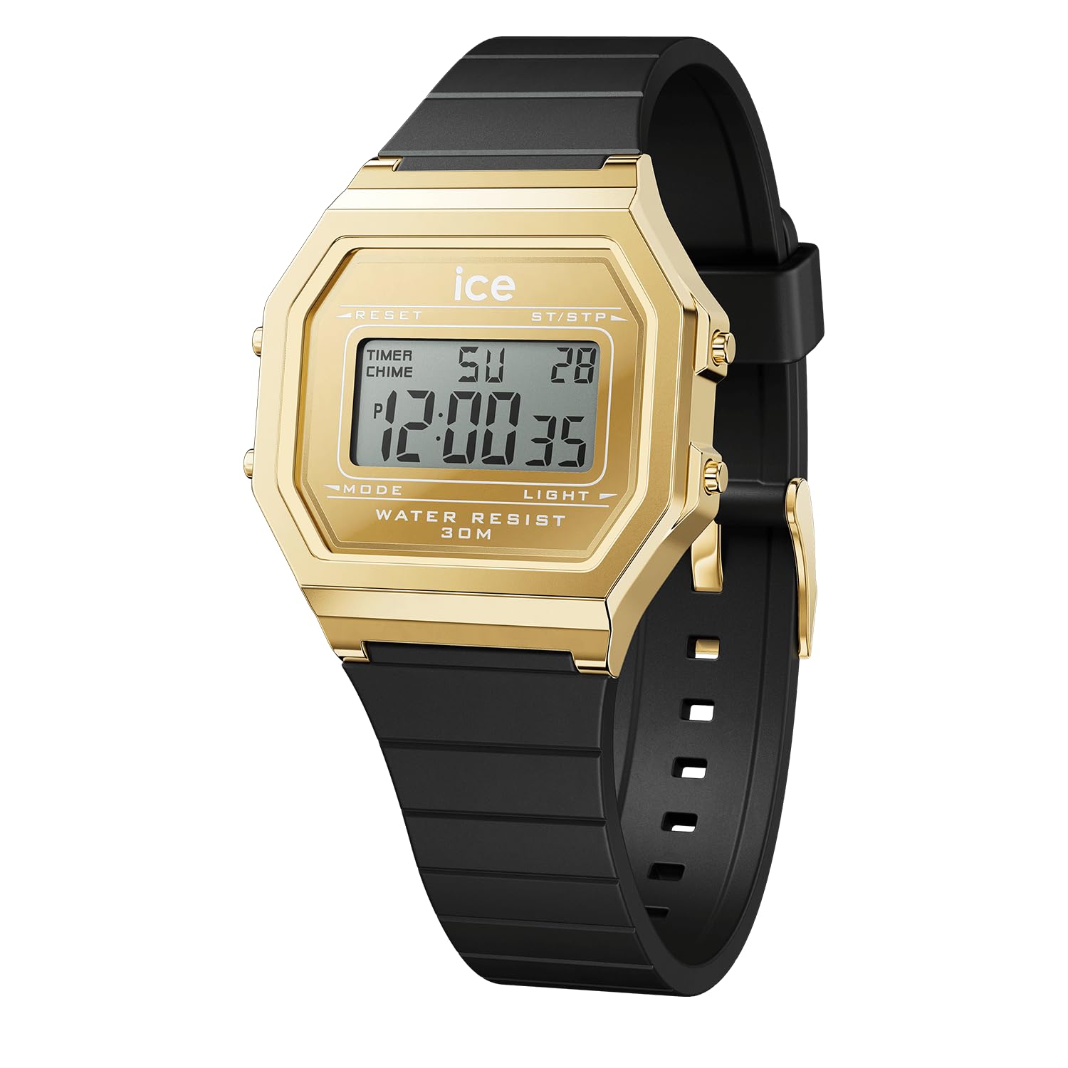 

Authorized and ICE Retro Gold Digital Ice-watch Watch, Men s Women s, 022731, digit, Metal, Mirror, Black, Small, 32mm,