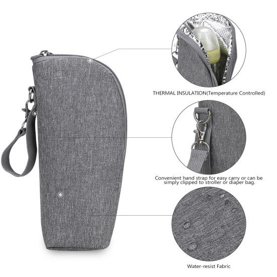 Baby Bottle Bag Adorable Zipper Closure Oxford Cloth Portable Car Stroller Breast Milk Insulated Bag Nursery Supplies