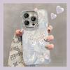 Silver Butterfly Hole Suitable for Apple 16promax Mobile Phone Case for Women IPhone 15 Lens 14 Feather Yarn Protective Case