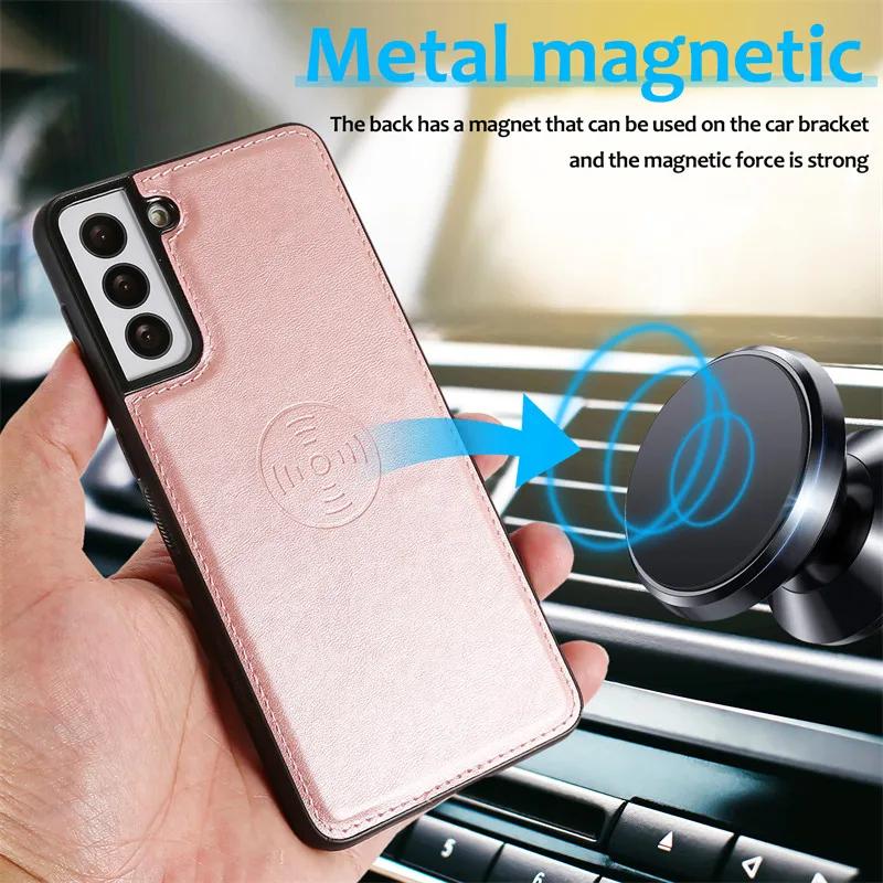 Magnetische Leder Geldbörse Karten Handy Hülle Für Samsung Galaxy S25 Edge S24 Ultra S23 Plus S22 S20 FE S21 S10 Note 20 Klapphülle Tasche