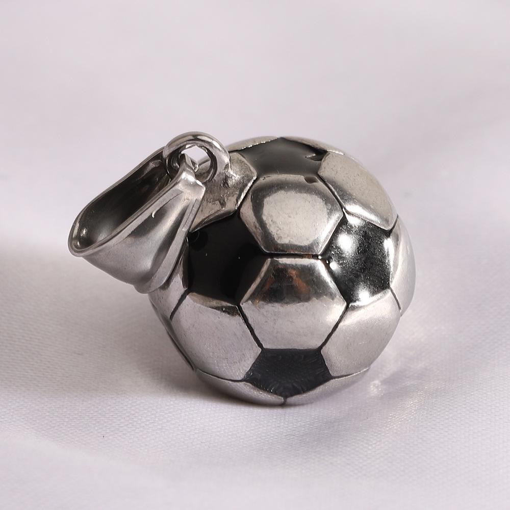 Unisex 304 Stainless Steel Titanium Football Necklace - European & American Sports Style