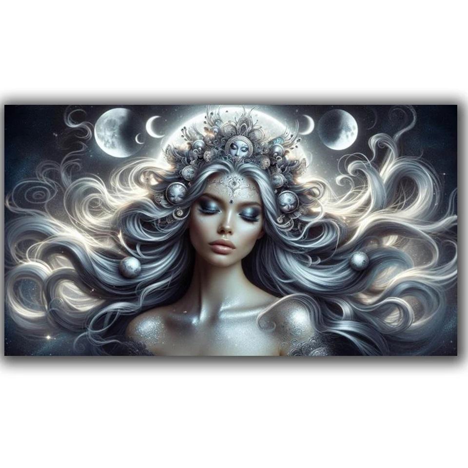 

Абстрактный Цветочный Пейзаж Женщина 5d Сделай Сам Алмазная Живопись Полная Квадратная Круглая Темная Принцесса Алмазная Мозаика Ювелирные Изделия Вышивка Крестом Full Round 50x100CM