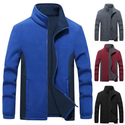 Winter Overcoat Long Sleeves Windproof 3D Cutting Men Warm Fleece Jacket Outerwear for Outdoor