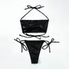 Bikini Shiny Leather Stretch Bikini Strap Wrap Swimsuit Beachwear Fashions Summer Bathing Suit Slim High Waist Swimwear Biquini