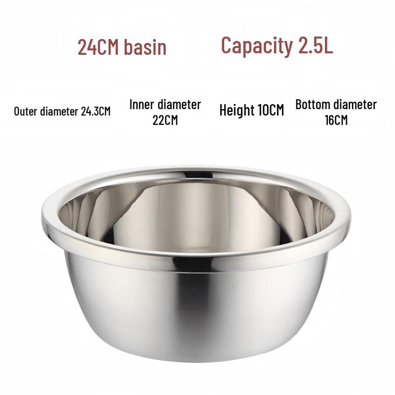Food Grade Stainless Steel Korean Style Mixing & Prep Bowl