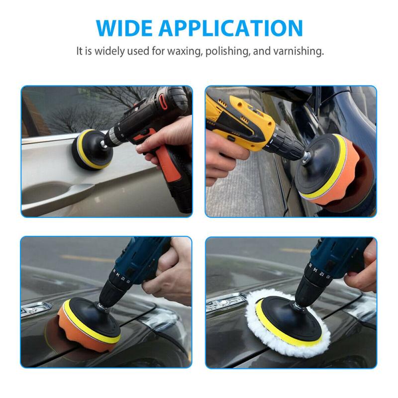 22 Pcs 3-inch Waxing Polishing Sponge Pad Kit Bendable Reusable For M10 Polisher Bits