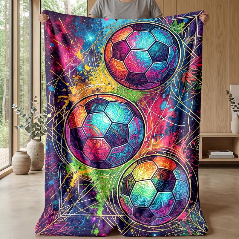 Space Football Showdown Theme blanket Lightweight Warm Flannel Blanket Decorative Throw Blanket for Home Decoration