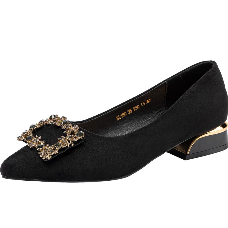 ZHR Women s BL180 Pointed Toe Slip-On Pumps 37