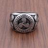 Punk Vegvisir Viking 316L Stainless Steel Rings Futhark Runes Slavic Ring Triangle Odin Nordic Jewelry