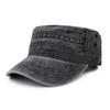 Washed Flat Top Hat Pure Color Denim Cotton Peaked Cap for Men and Women Spring & Fall Outdoor Fashioncasual Breathable Hat