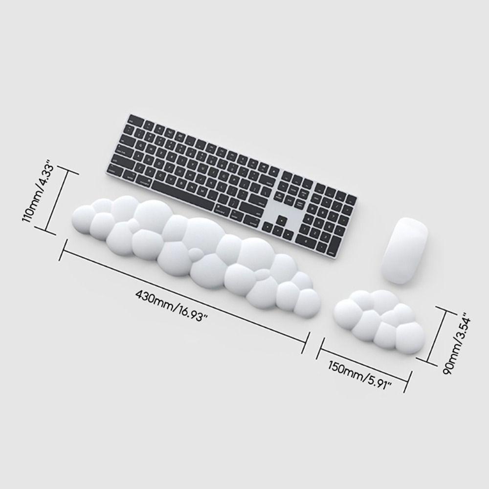 Cloud Shape Non-Slip Keyboard Mouse Pad Soft Ergonomic Wrist Rest Mice Mat Laptop Computer Home Office Memory Foam