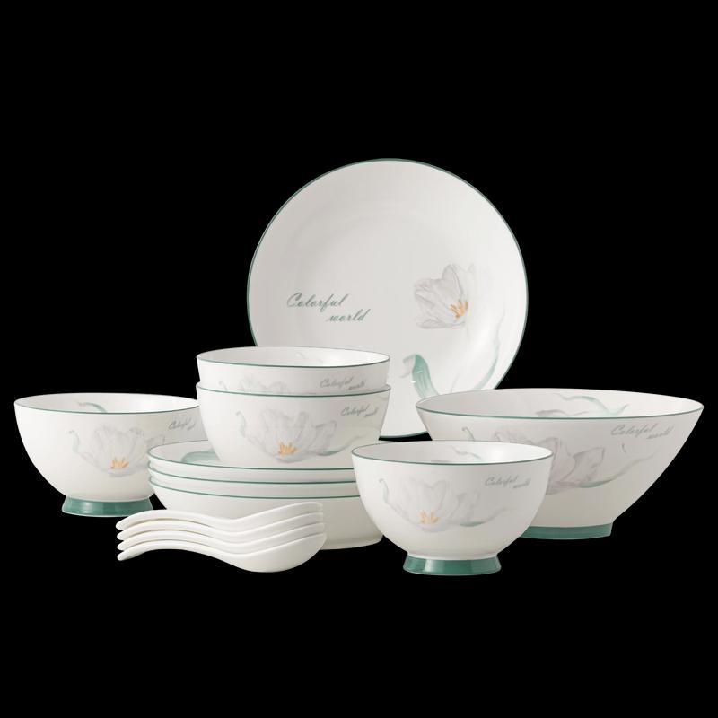PHMI Flower Dream 13-Piece Ceramic Dinnerware Set