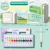 Portable 12/24 Colors Watercolor Painting Notebook Pigment Palettle Set Artist Watercolor Paint Palette Sketchbook Art Supplies