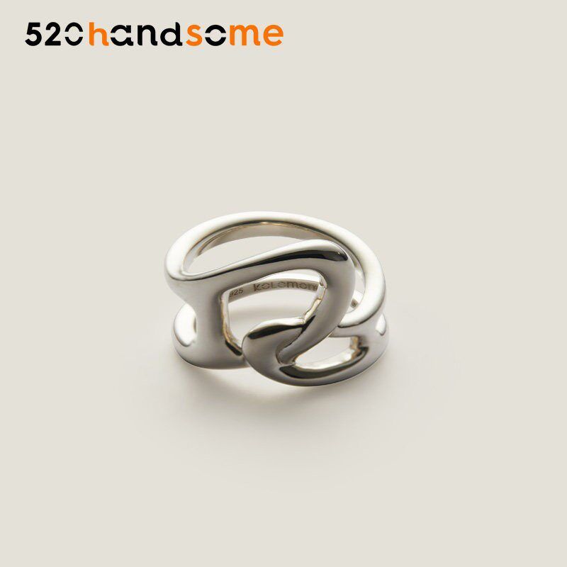 Jewelry 925 Sterling Silver Ring Pig Nose Round Solid Ring 56 European Code